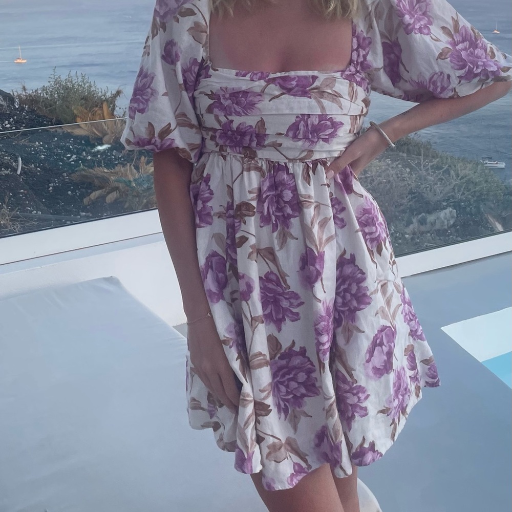 Abercrombie Mini Poplin puff sleeve dress